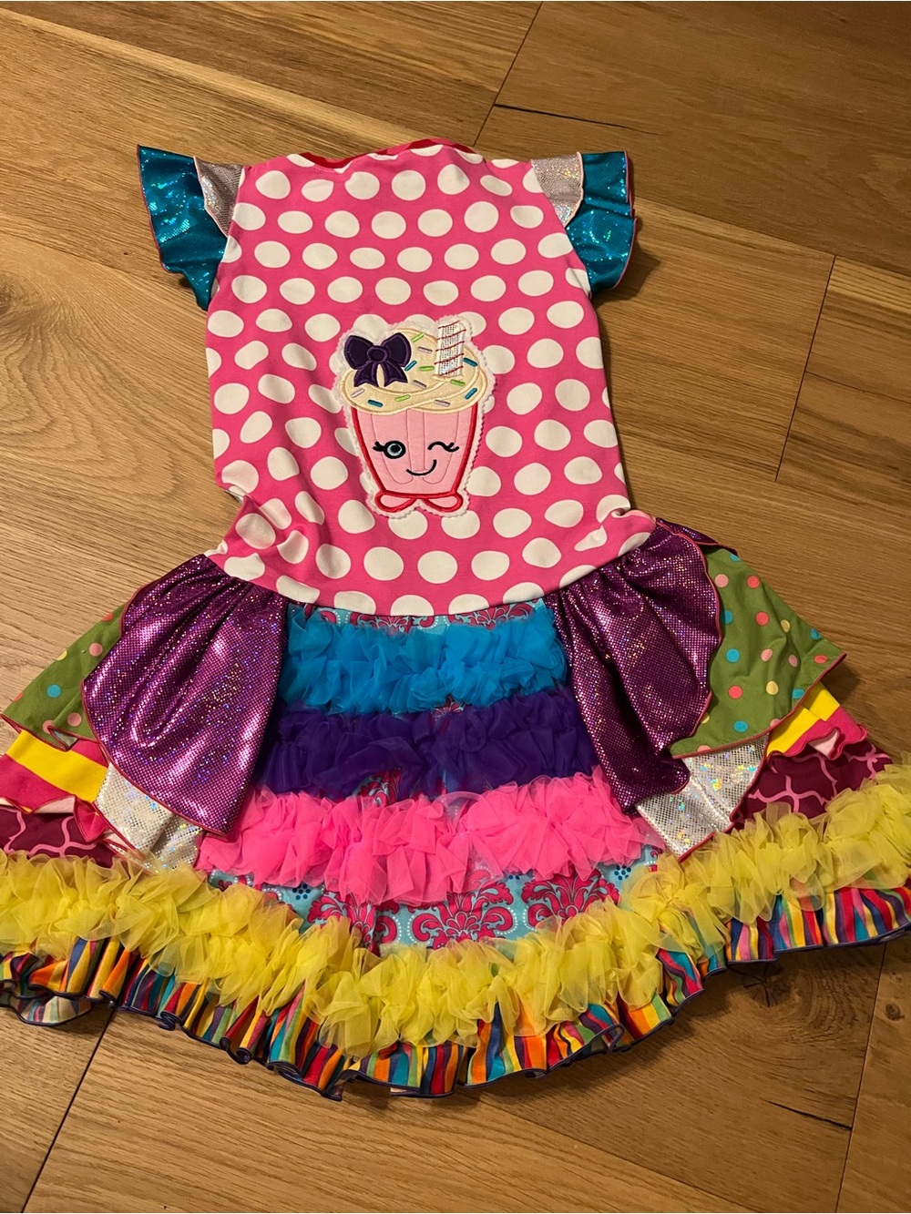 Shopkins Pink Multi-Color Ruffle Character Party Dress - Picture 3 of 8